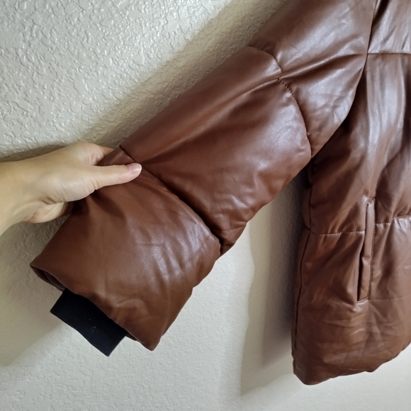 Avec les Filles faux leather puffer button down jacket sz 1X - Picture 5 of 11